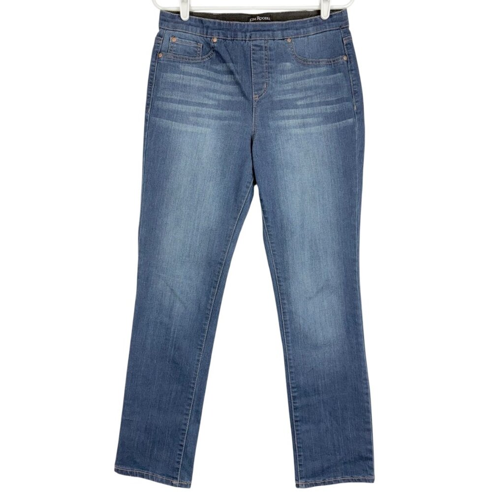 Kim Rogers‎ Women's Pull-on Elastic Waistband Stretch Blue Denim Jeans Size 8